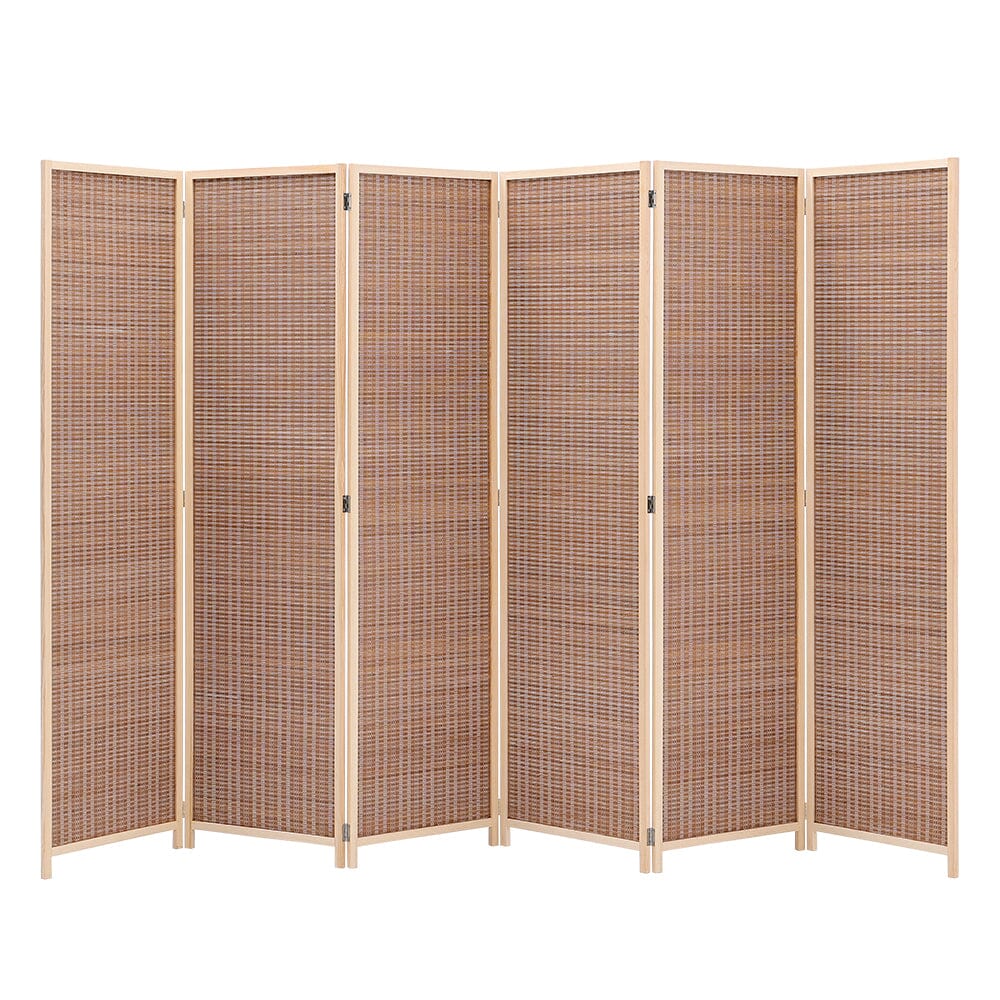 Brown Bamboo Woven 6 - Panel Folding Room Divider - House Comfort