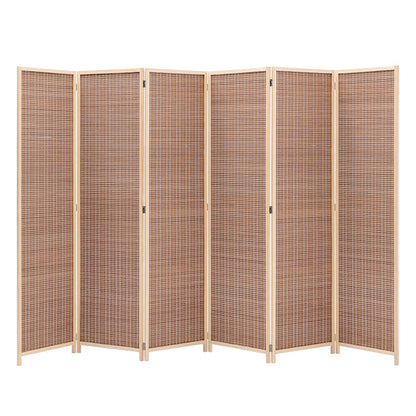 Brown Bamboo Woven 6 - Panel Folding Room Divider - House Comfort