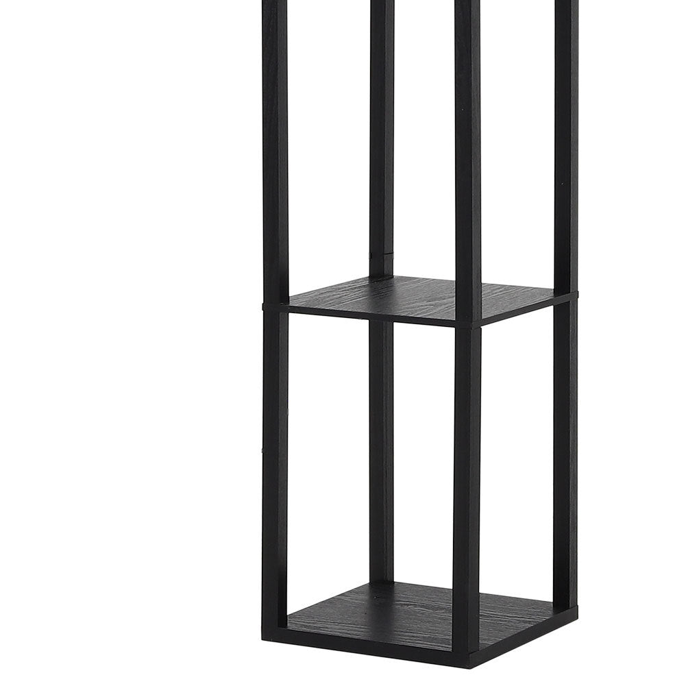 Brown Floor Lamp with Flower Linen Shade 3 Layers Indoor Towered Lamp - House Comfort