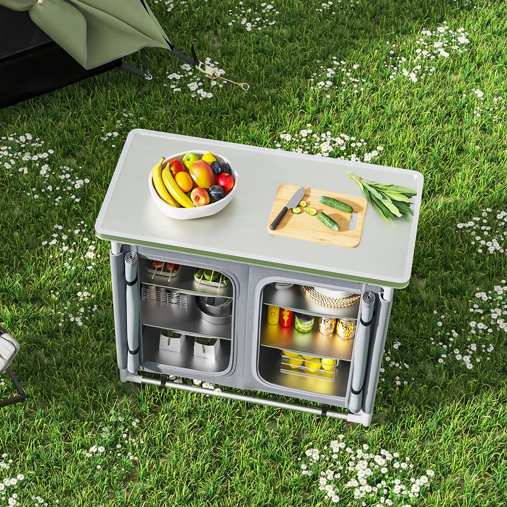 Camping Outdoor Kitchen with 4 Adjustable Feet and 6 Layers - House Comfort