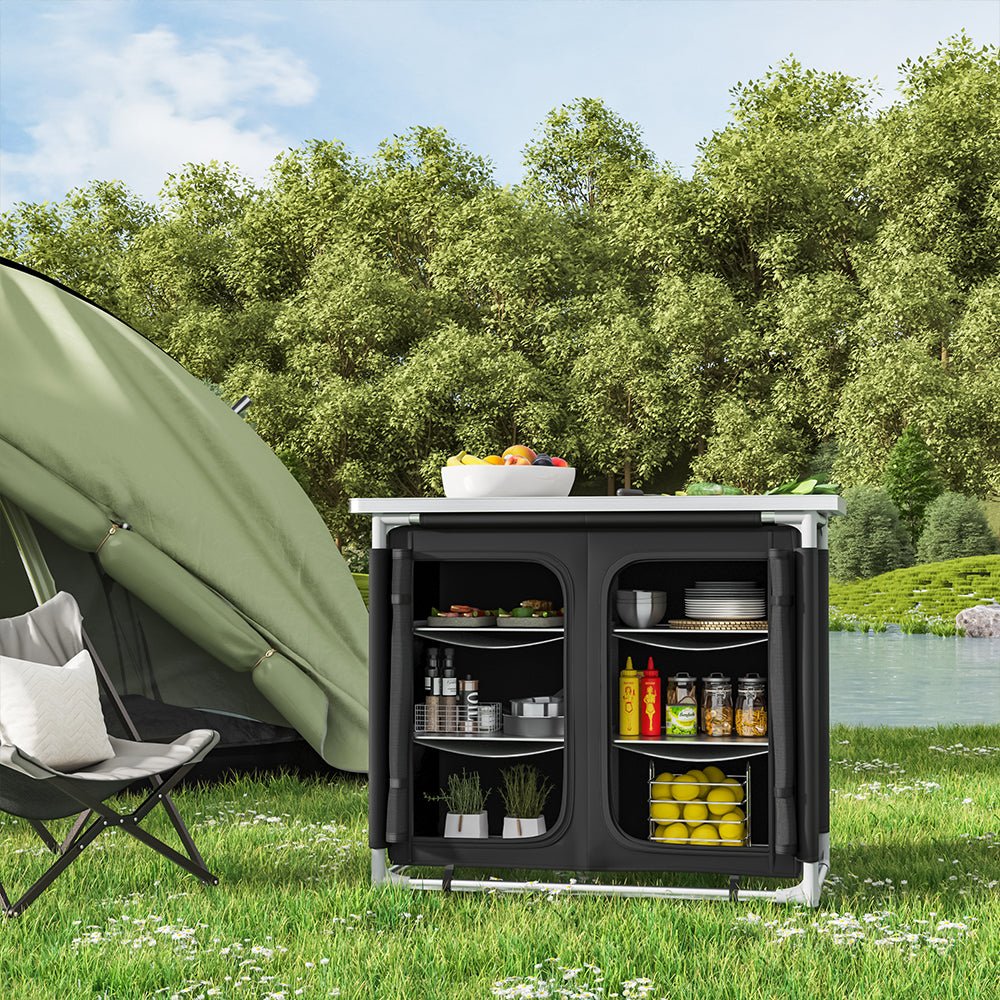Camping Outdoor Kitchen with 4 Adjustable Feet and 6 Layers - House Comfort