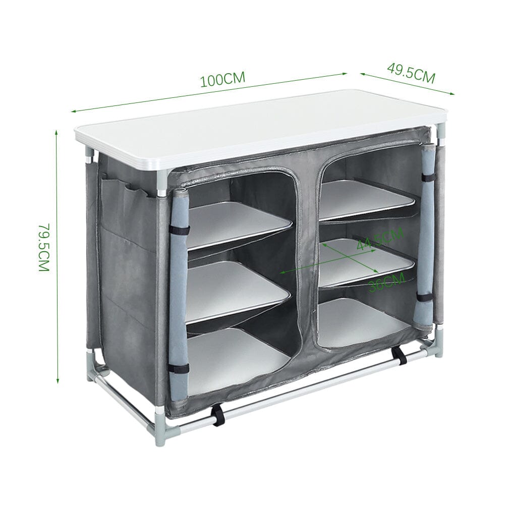 Camping Outdoor Kitchen with 4 Adjustable Feet and 6 Layers - House Comfort