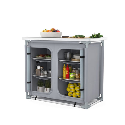 Camping Outdoor Kitchen with 4 Adjustable Feet and 6 Layers - House Comfort