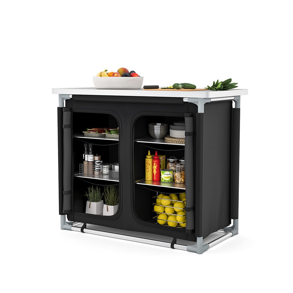 Camping Outdoor Kitchen with 4 Adjustable Feet and 6 Layers - House Comfort