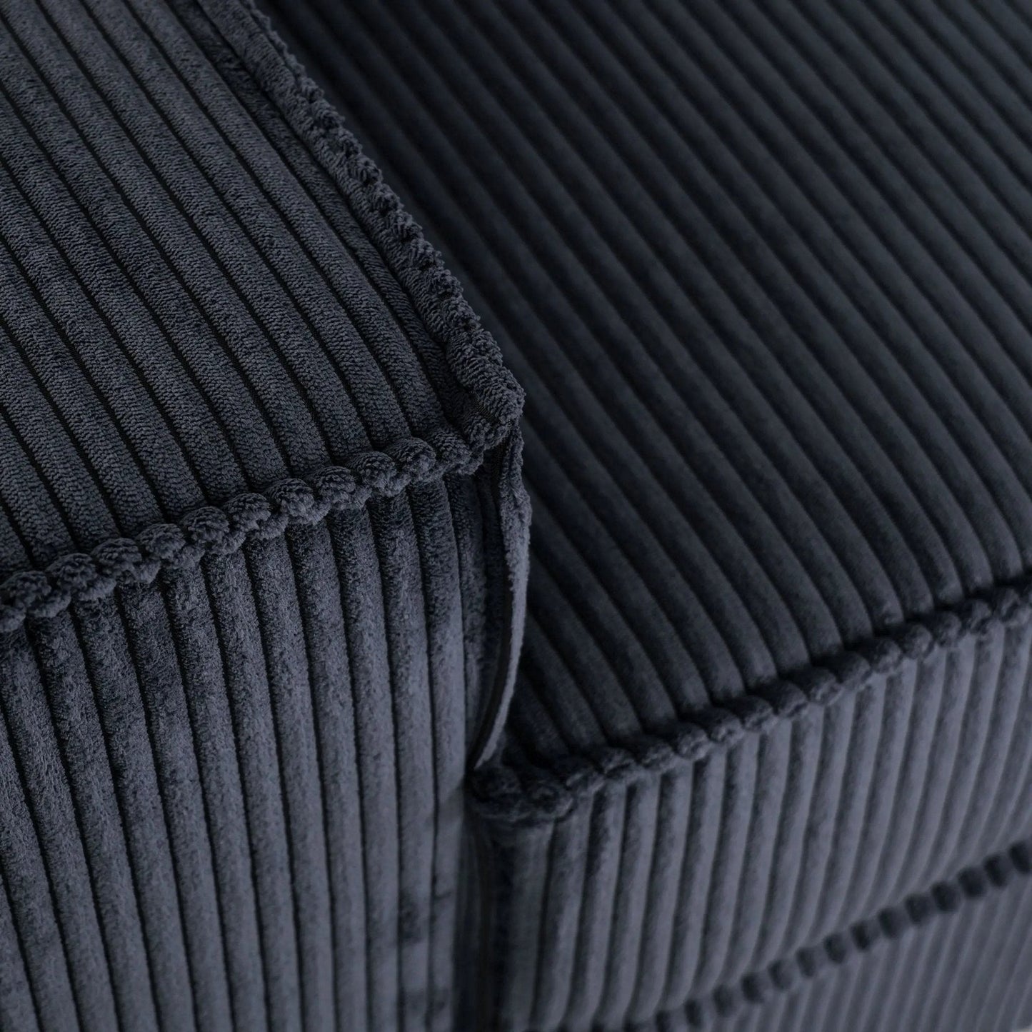 Caramel & Deep Blue Corduroy Sofa Bed with Adjustable Backrest and Spring Coil Support - House Comfort