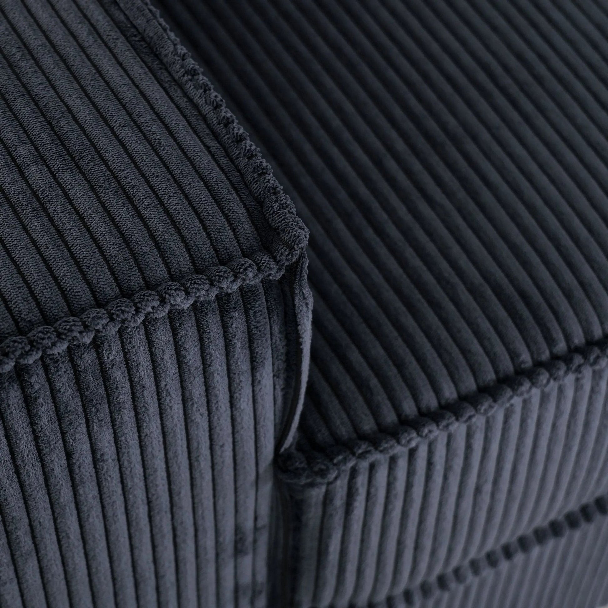 Caramel & Deep Blue Corduroy Sofa Bed with Adjustable Backrest and Spring Coil Support - House Comfort