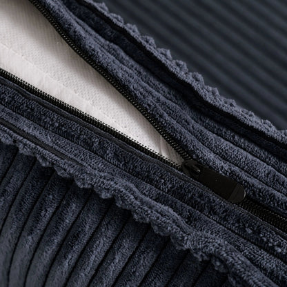 Caramel & Deep Blue Corduroy Sofa Bed with Adjustable Backrest and Spring Coil Support - House Comfort