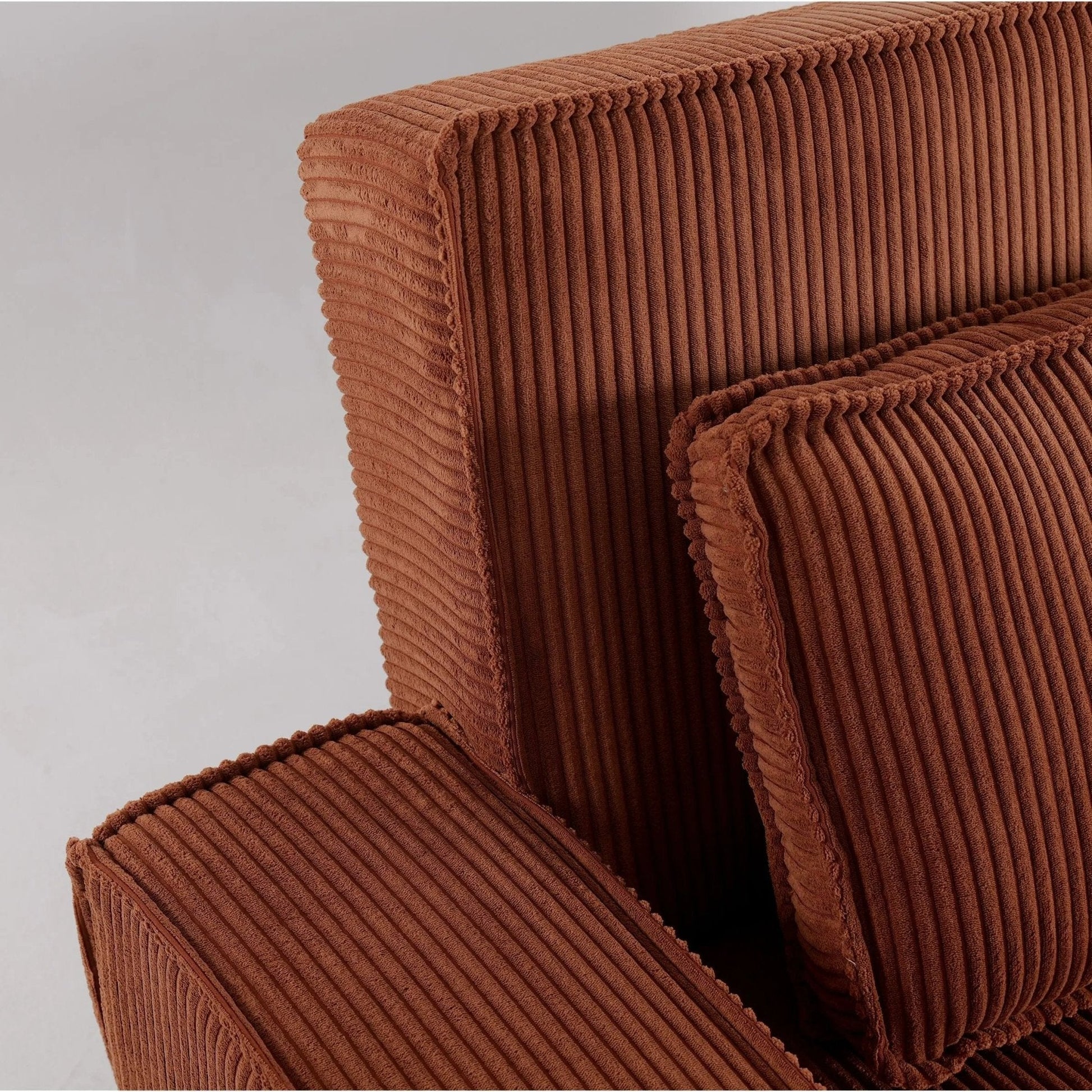 Caramel & Deep Blue Corduroy Sofa Bed with Adjustable Backrest and Spring Coil Support - House Comfort