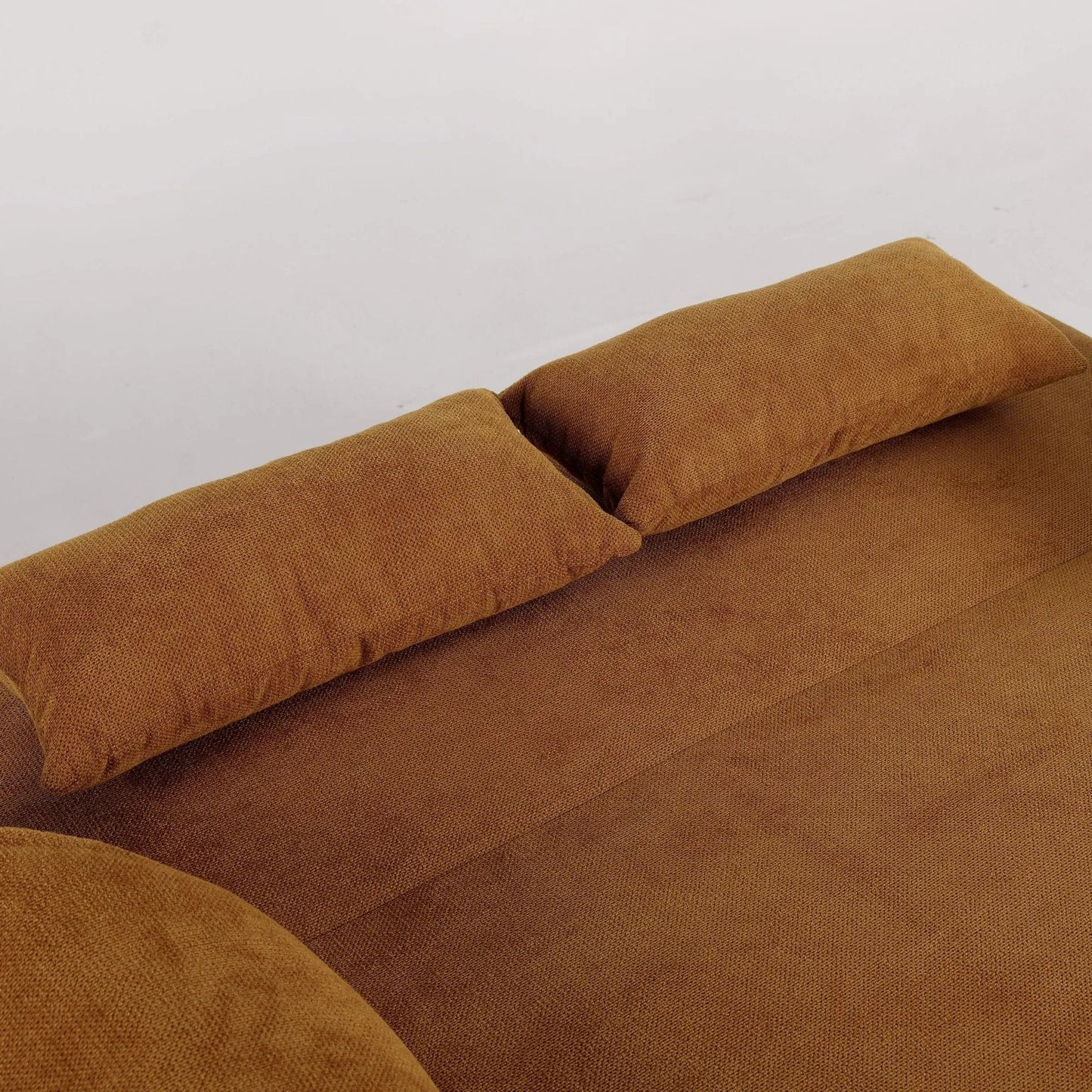 Caramel & Ginger Yellow Fabric Sofa Bed with Adjustable Backrest and Easy Pull - Out Mechanism - House Comfort