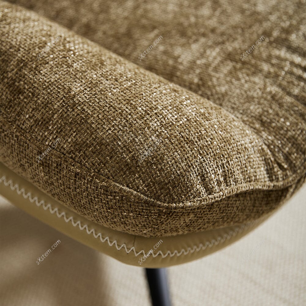 Chenille Lounge Chair with Footstool - House Comfort