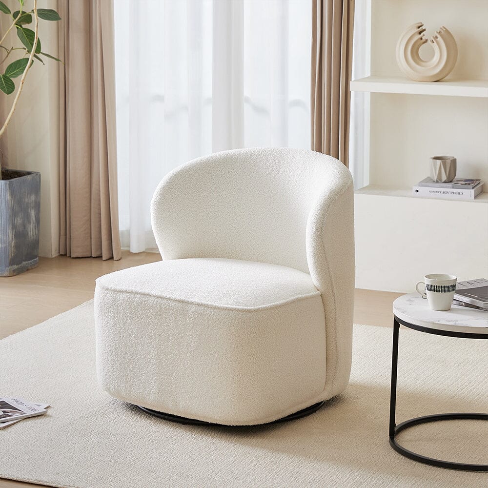 Chic Upholstered Swivel Chair - House Comfort