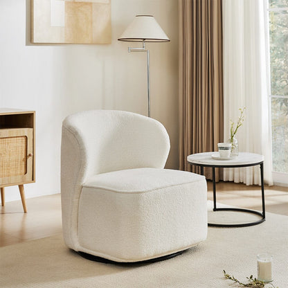 Chic Upholstered Swivel Chair - House Comfort