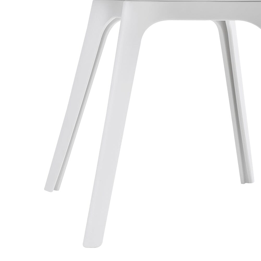 Classic White Plastic Chair, Set of Four, Durable and Lightweight - House Comfort