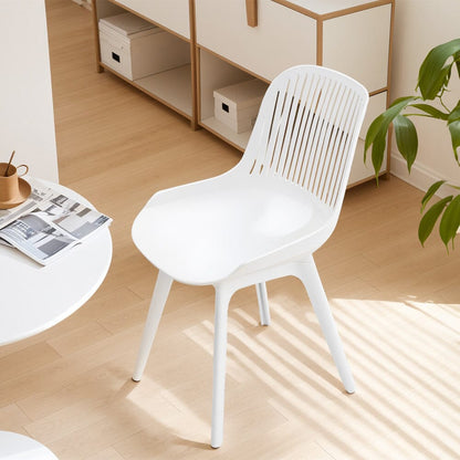 Classic White Plastic Chair, Set of Four, Durable and Lightweight - House Comfort