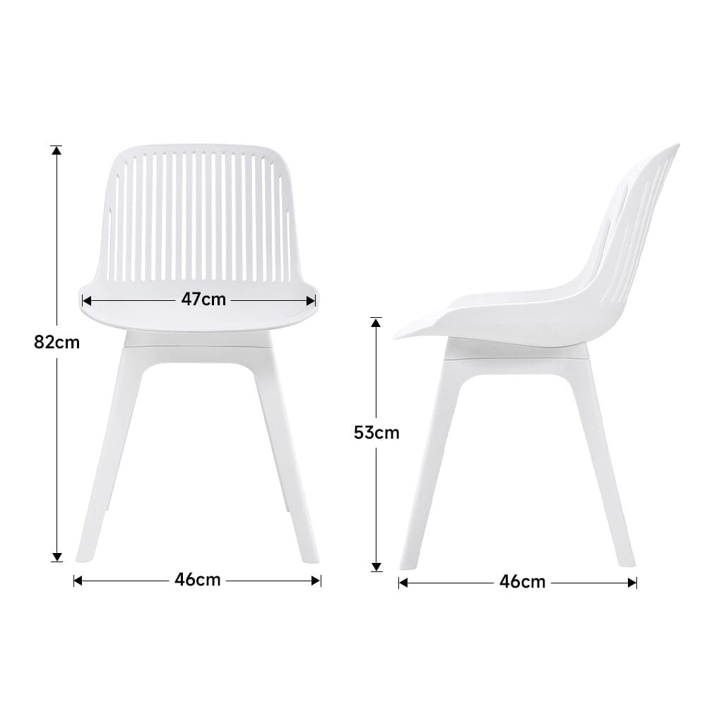 Classic White Plastic Chair, Set of Four, Durable and Lightweight - House Comfort