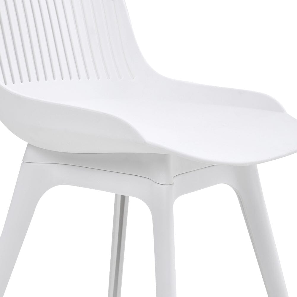 Classic White Plastic Chair, Set of Four, Durable and Lightweight - House Comfort