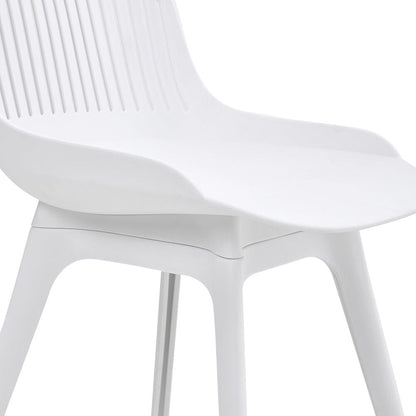 Classic White Plastic Chair, Set of Four, Durable and Lightweight - House Comfort