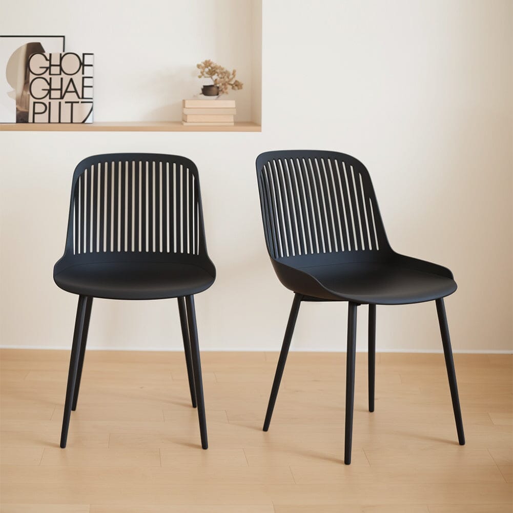 Classic White Plastic Chair, Set of Four, Durable and Lightweight - House Comfort