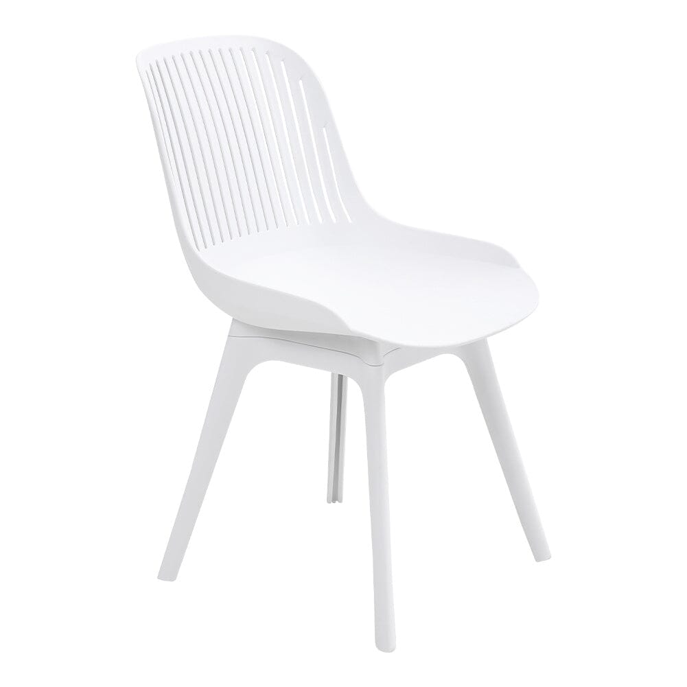 Classic White Plastic Chair, Set of Four, Durable and Lightweight - House Comfort