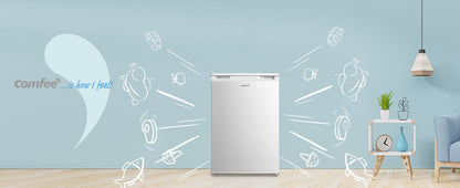 COMFEE 131L White Under Counter Larder Fridge with Adjustable Shelves - House Comfort