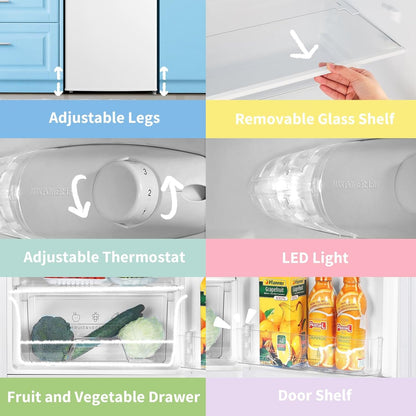 COMFEE 131L White Under Counter Larder Fridge with Adjustable Shelves - House Comfort