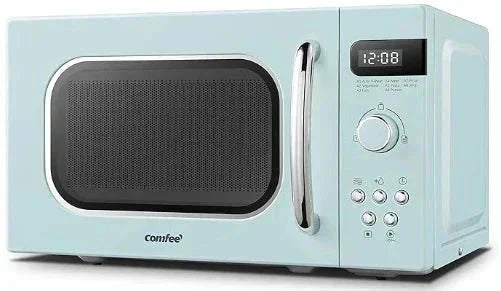 COMFEE 800W 20L Retro Microwave Oven with LED Display Red/Cream/Pastel Green - House Comfort