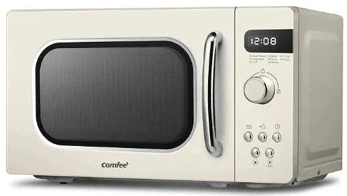 COMFEE 800W 20L Retro Microwave Oven with LED Display Red/Cream/Pastel Green - House Comfort