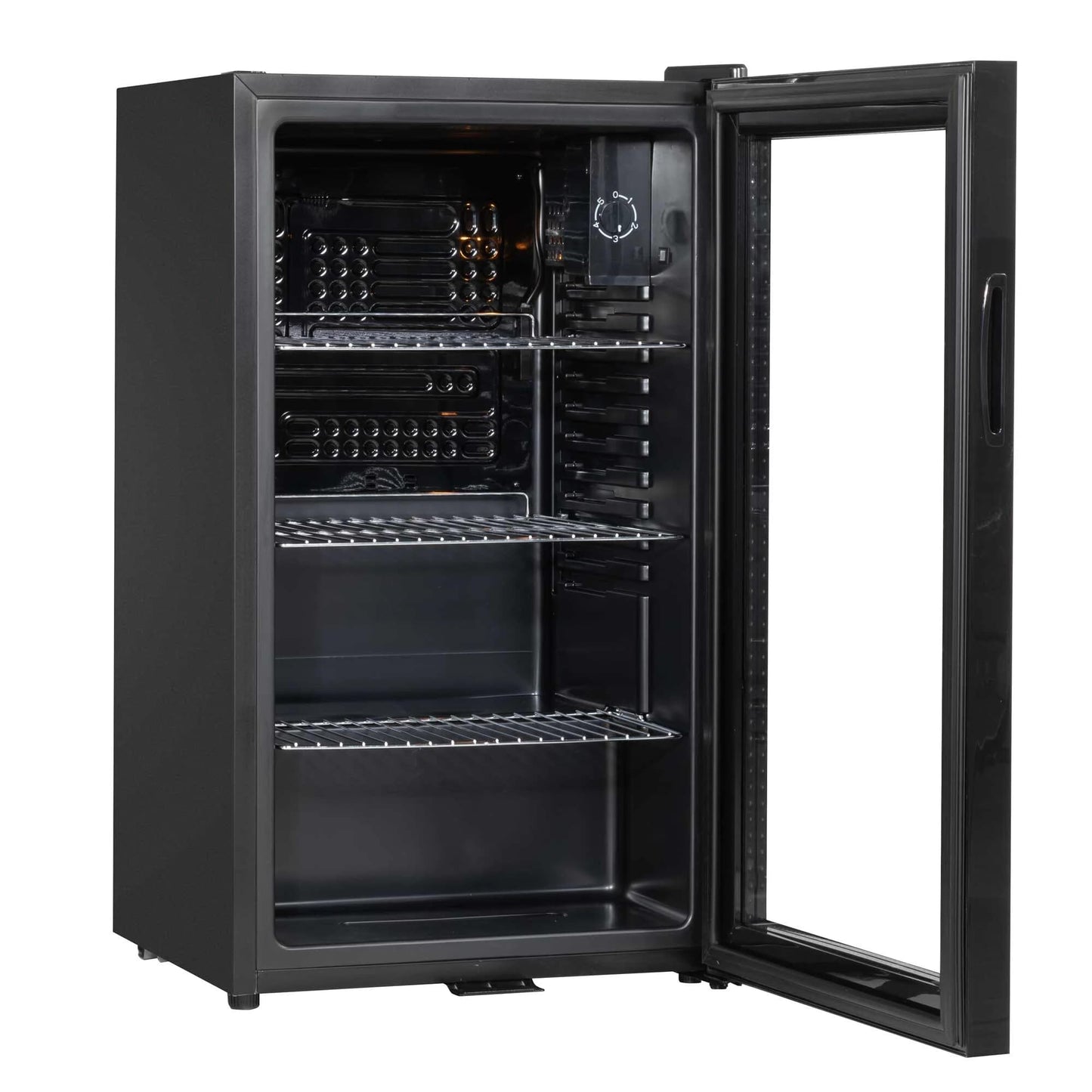 COMFEE 93L Black Compact Drinks Fridge with Adjustable Shelves and LED Light - House Comfort