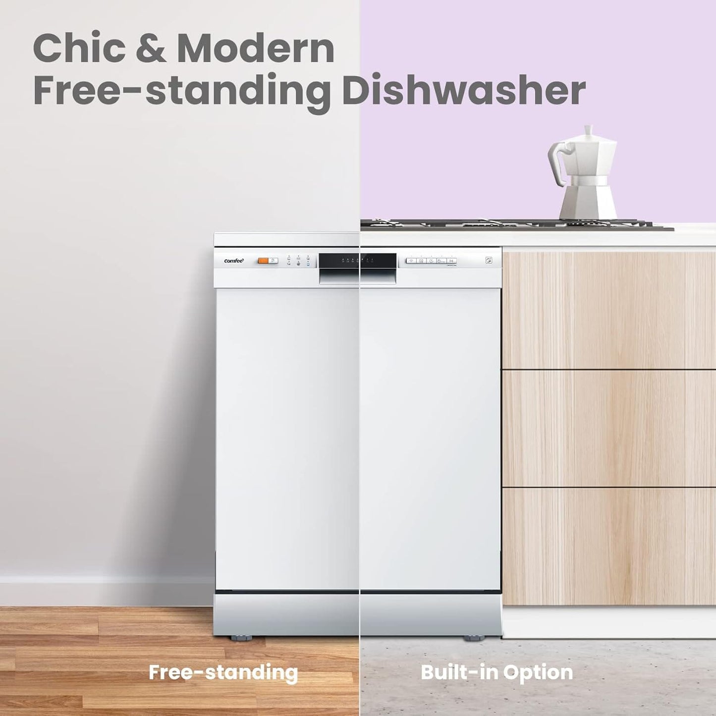 COMFEE Cloud Wash Freestanding Dishwasher with 12 place settings - House Comfort