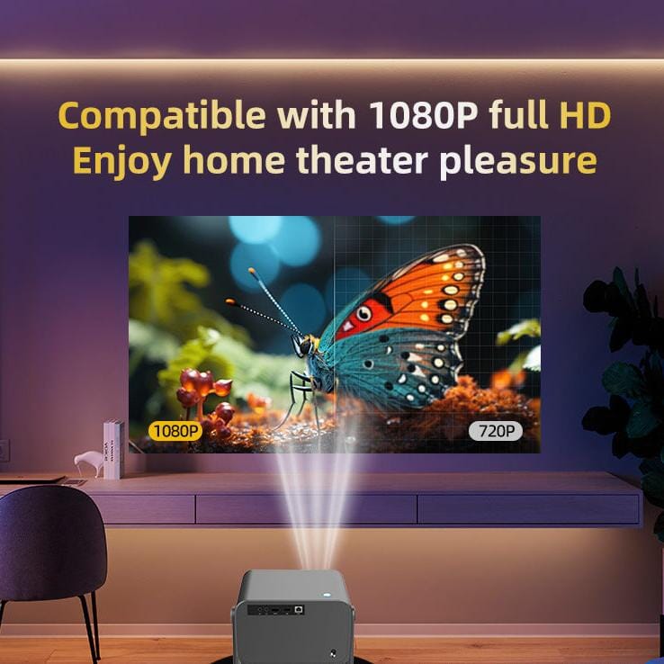 Compact 360 Smart 4K Projector - House Comfort