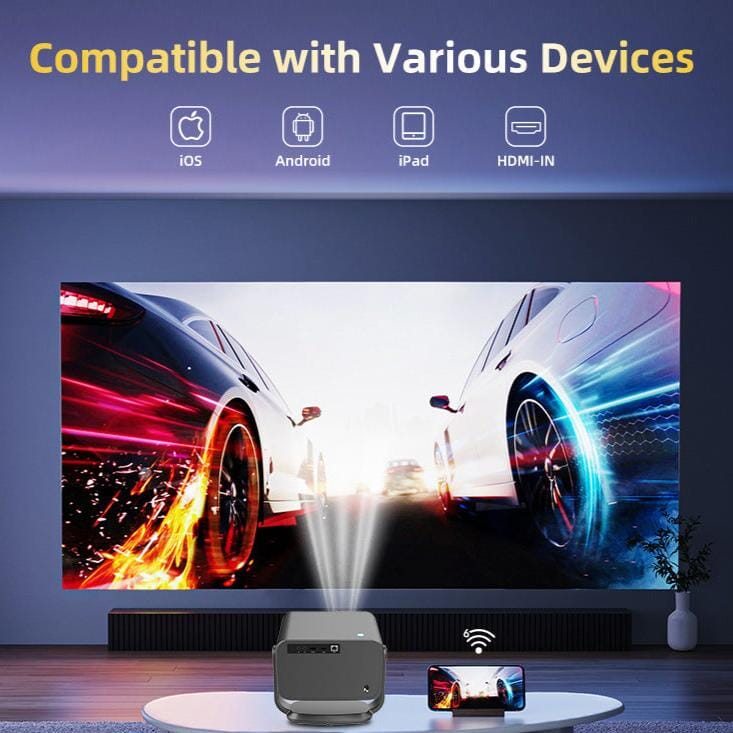 Compact 360 Smart 4K Projector - House Comfort