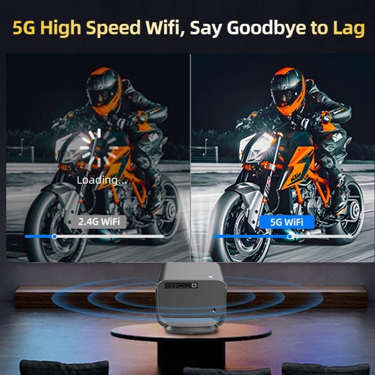 Compact 360 Smart 4K Projector - House Comfort