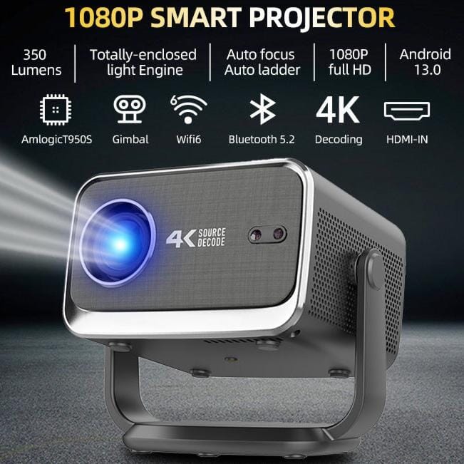 Compact 360 Smart 4K Projector - House Comfort