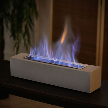 Concrete Rectangle Bio - Ethanol Outdoor Tabletop Fireplace - House Comfort