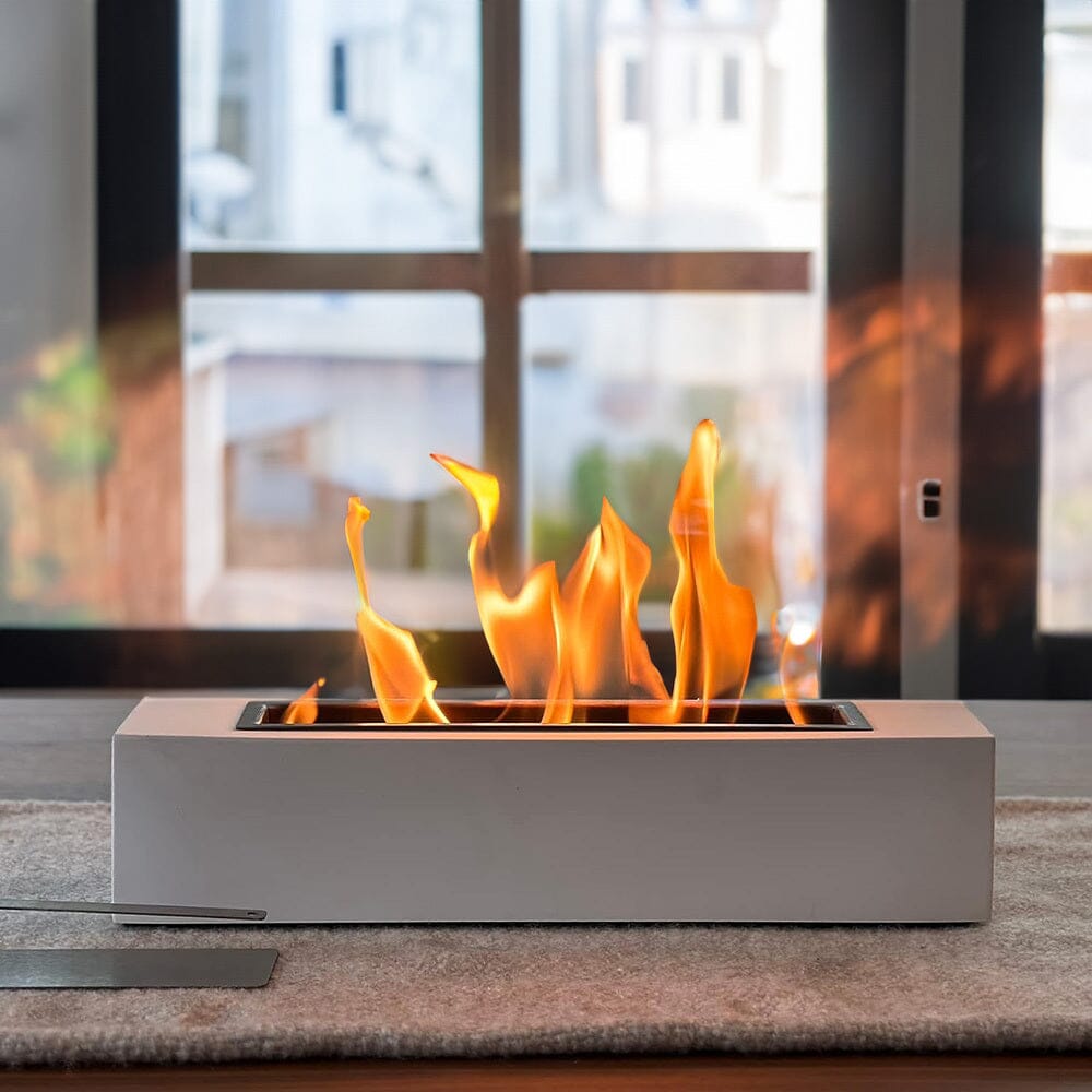 Concrete Rectangle Bio - Ethanol Outdoor Tabletop Fireplace - House Comfort