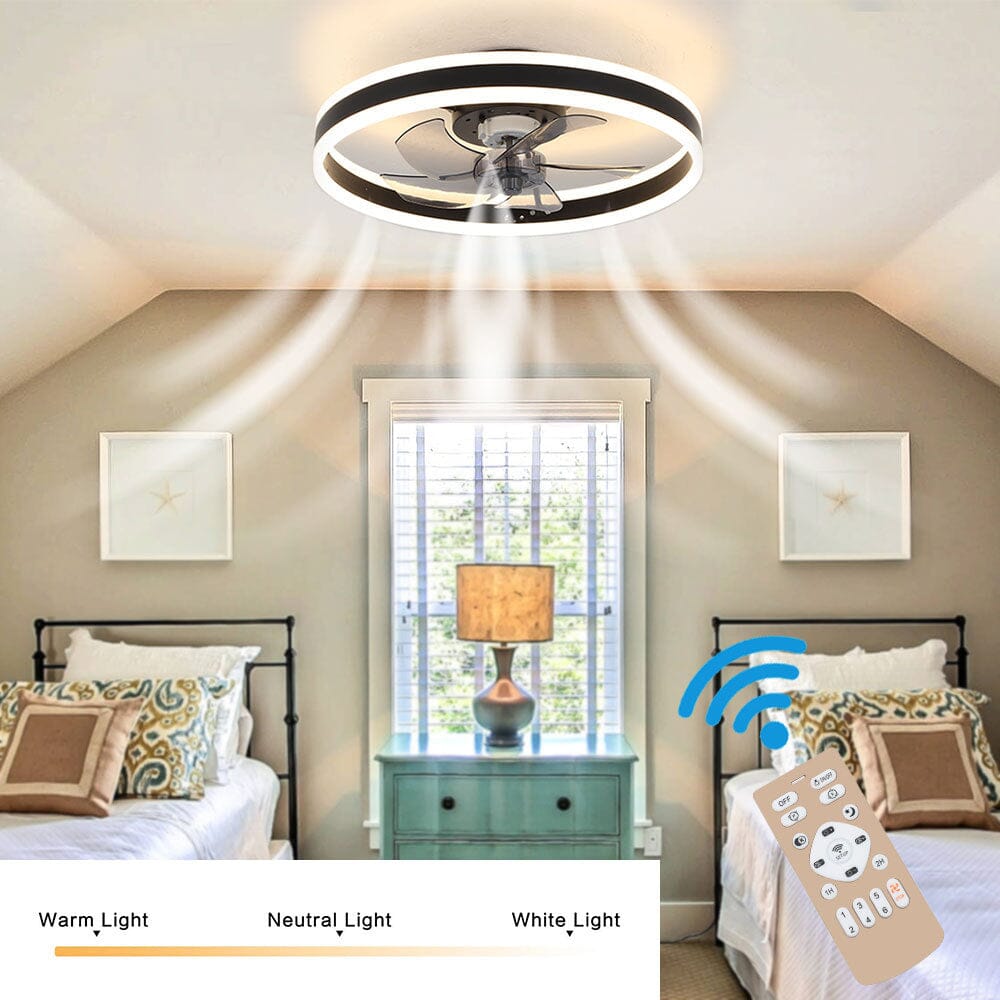 Contemporary Ceiling Fan with LED Lights and Smart Control - House Comfort