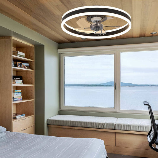 Contemporary Ceiling Fan with LED Lights and Smart Control - House Comfort