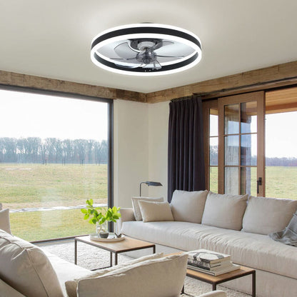 Contemporary Ceiling Fan with LED Lights and Smart Control - House Comfort