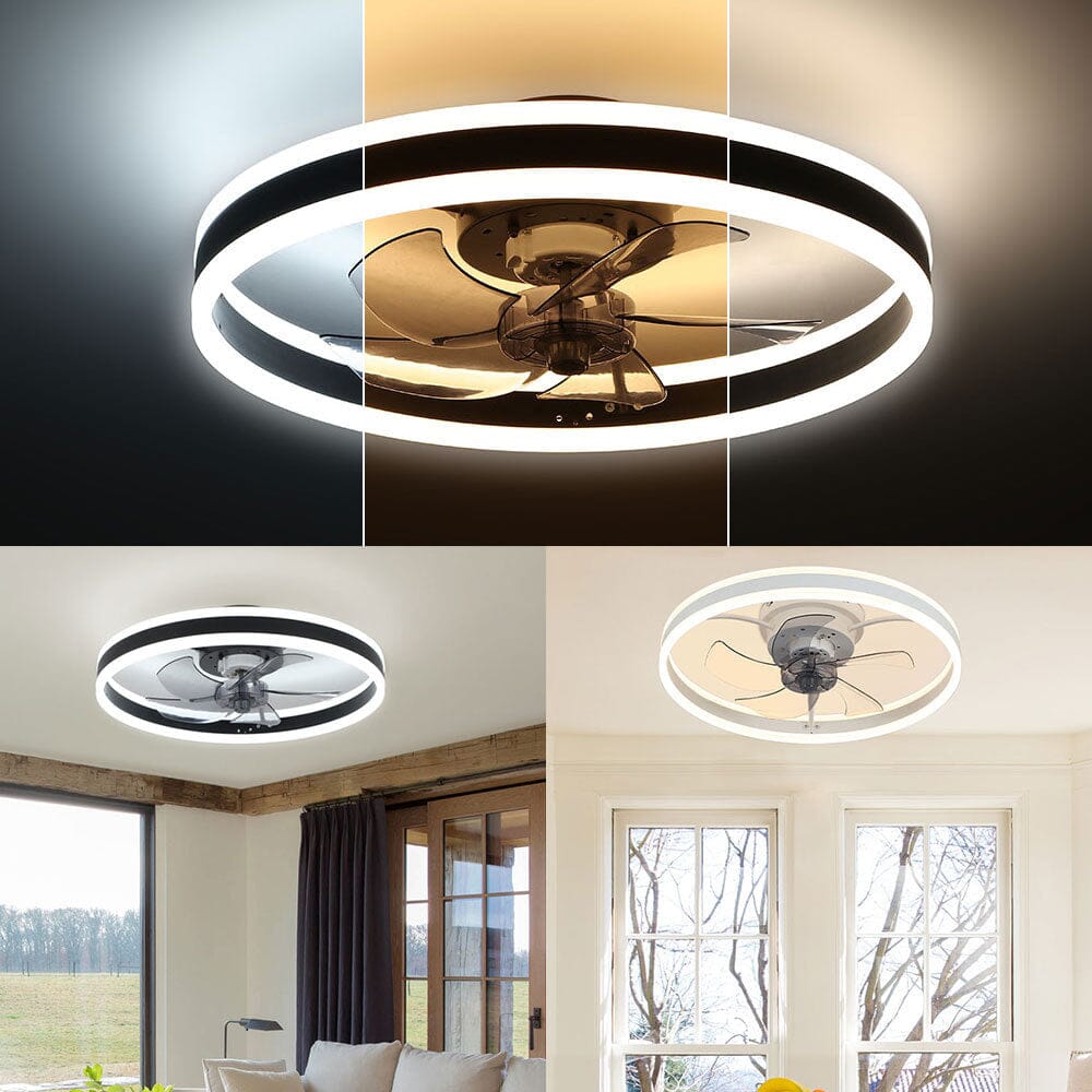 Contemporary Ceiling Fan with LED Lights and Smart Control - House Comfort