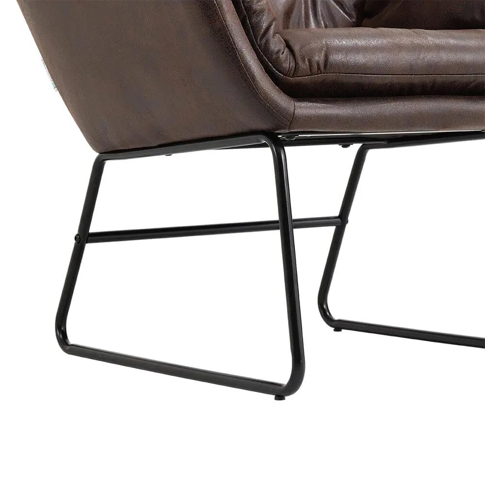 Contemporary Metal Legs Tufted Leisure Armchair - House Comfort