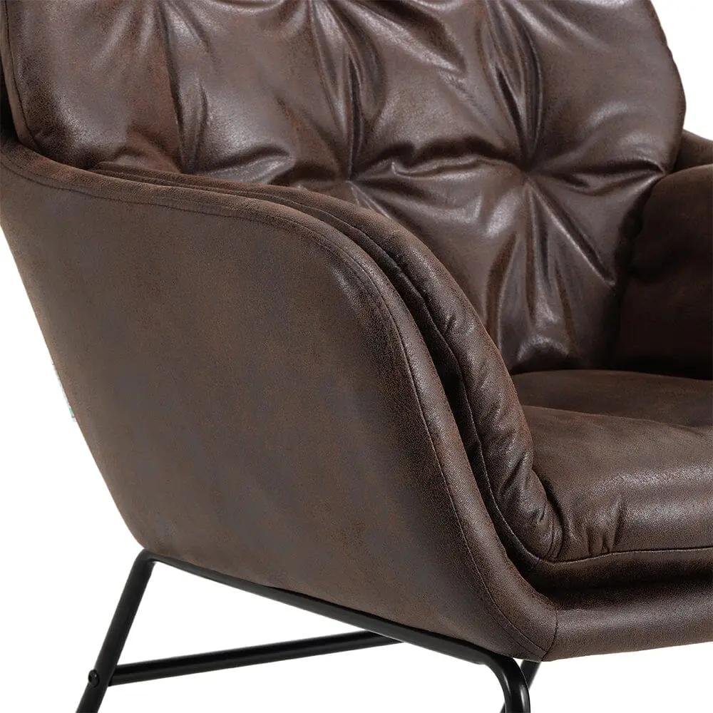 Contemporary Metal Legs Tufted Leisure Armchair - House Comfort