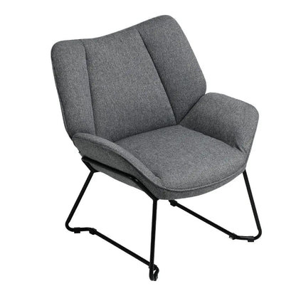 Contemporary Metal Legs Tufted Leisure Armchair - House Comfort