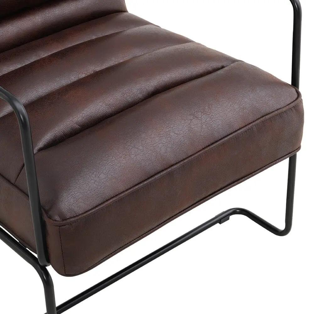 Contemporary Metal Legs Tufted Leisure Armchair - House Comfort