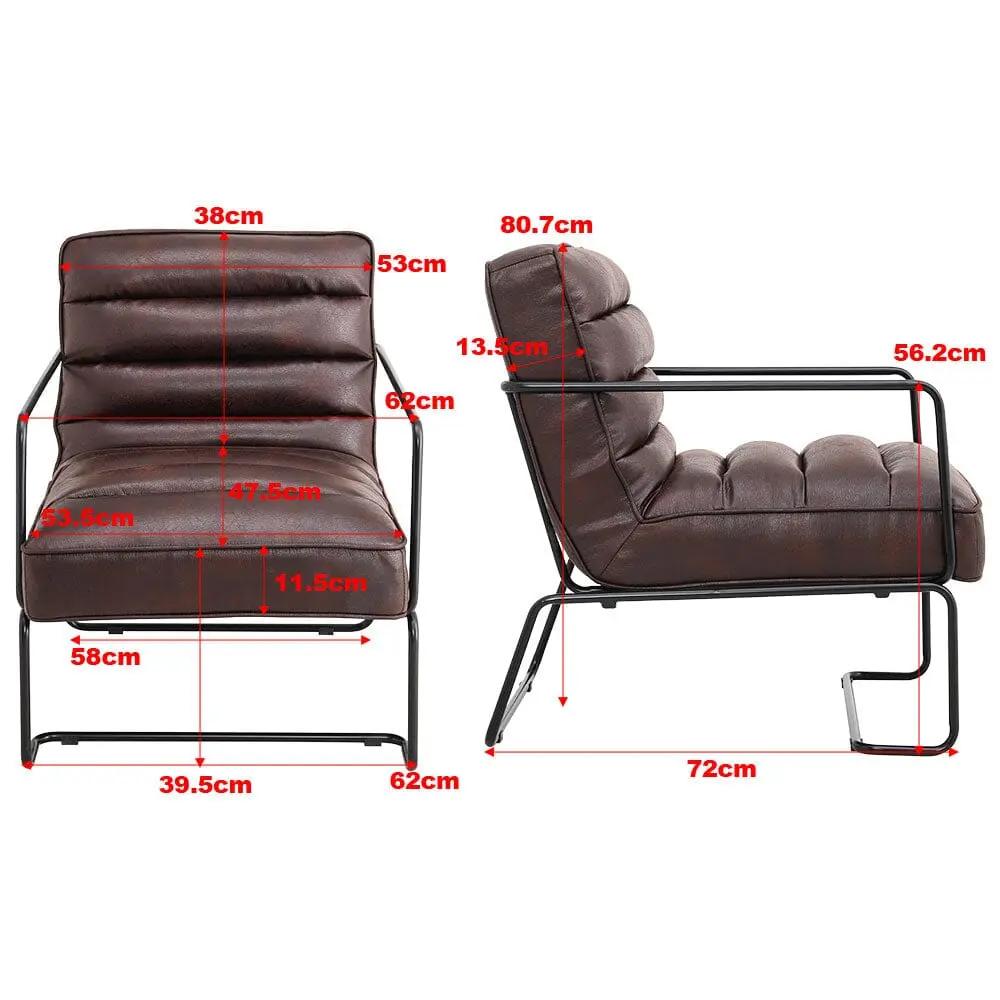 Contemporary Metal Legs Tufted Leisure Armchair - House Comfort
