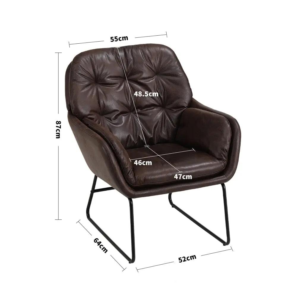 Contemporary Metal Legs Tufted Leisure Armchair - House Comfort