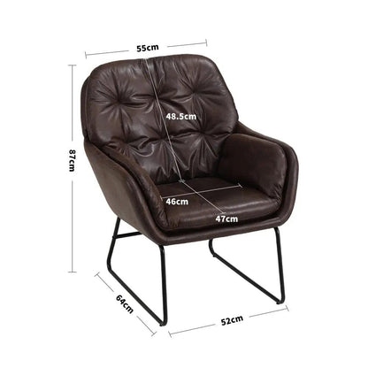 Contemporary Metal Legs Tufted Leisure Armchair - House Comfort