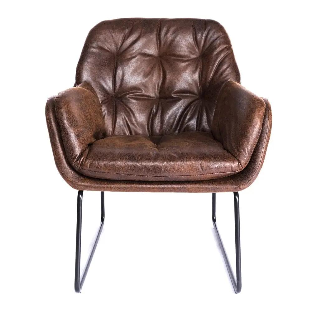 Contemporary Metal Legs Tufted Leisure Armchair - House Comfort