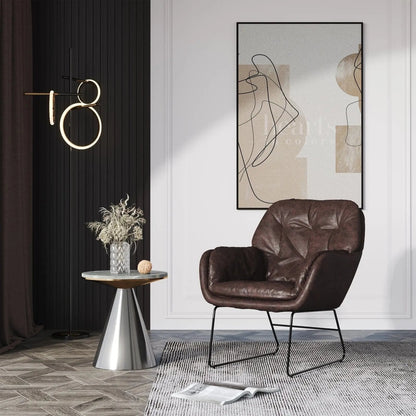 Contemporary Metal Legs Tufted Leisure Armchair - House Comfort