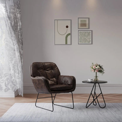 Contemporary Metal Legs Tufted Leisure Armchair - House Comfort