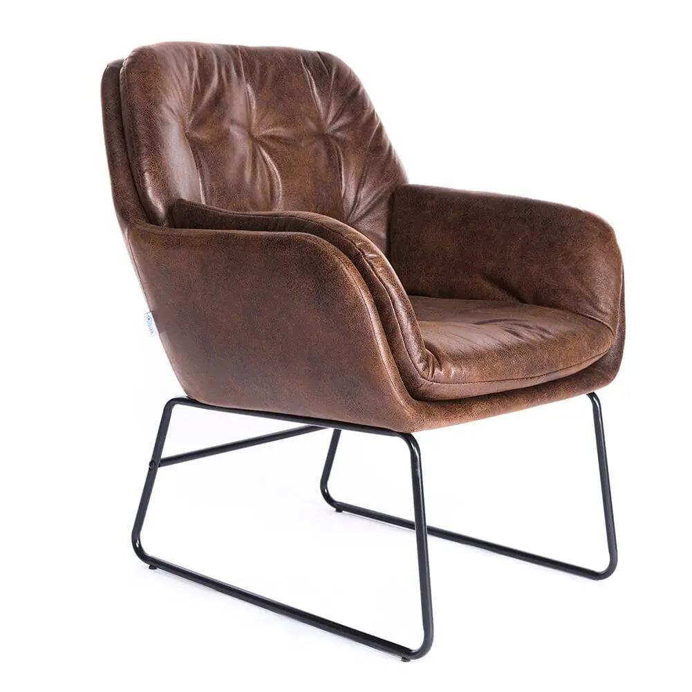 Contemporary Metal Legs Tufted Leisure Armchair - House Comfort